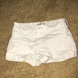 white abercrombie jean shorts